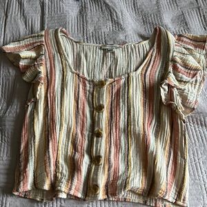 Ruffled Sleeves, Buttoned Shirt